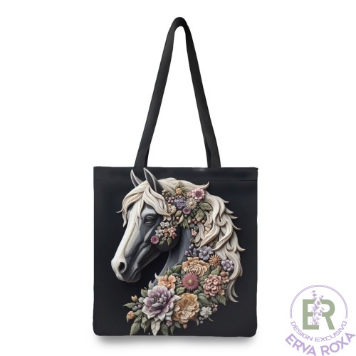 Saco de Pano Cavalo com Flores - Design Exclusivo