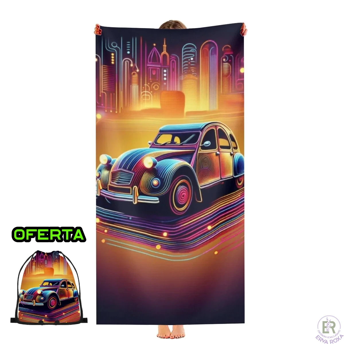 Toalha de Praia Citröen 2 CV-Mod 2 – Exclusivo
