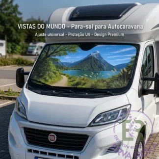 Pára-Sol para Autocaravana XL com Paisagem de Montanha e Lago