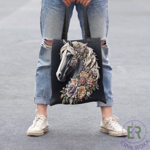 Saco de Pano Cavalo com Flores - Design Exclusivo