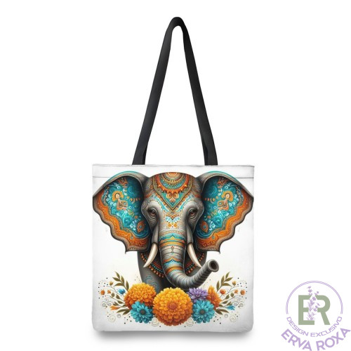Saco de Pano com Elefante Mandala - Design Exclusivo