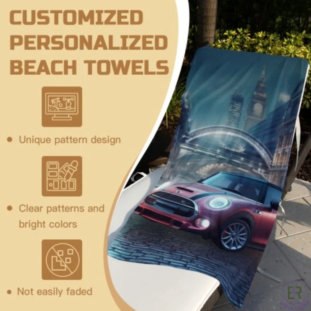 Conheça a Toalha de Praia Mini Cooper. Temos para si o acessório ideal para levar a energia urbana e o carismático estilo britânico deste ícone automóvel diretamente para os seus dias de sol.