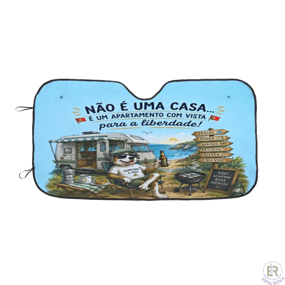 Pára-Sol para Autocaravana XL Divertido Apartamento com Vista para a Liberdade
