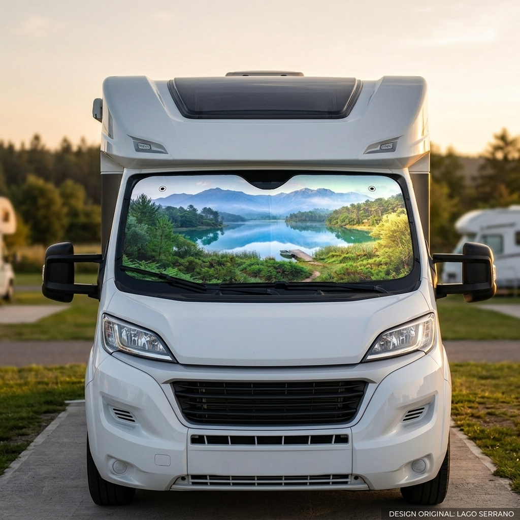 Para-sol para Autocaravana "Paisagem de Lago e Montanhas"