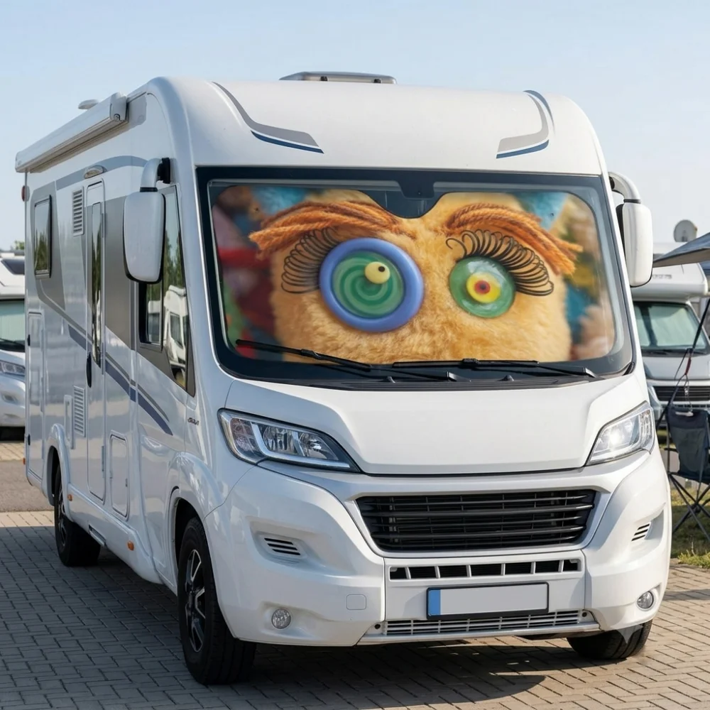 Pára-sol para Autocaravana Monstro Divertido – Proteção Térmica L/XL