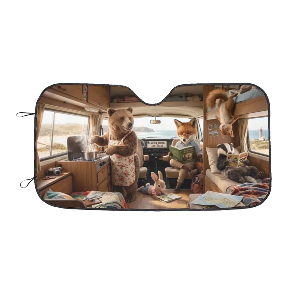 Pára-sol para Autocaravana familia em passeio – Proteção Térmica L/XL