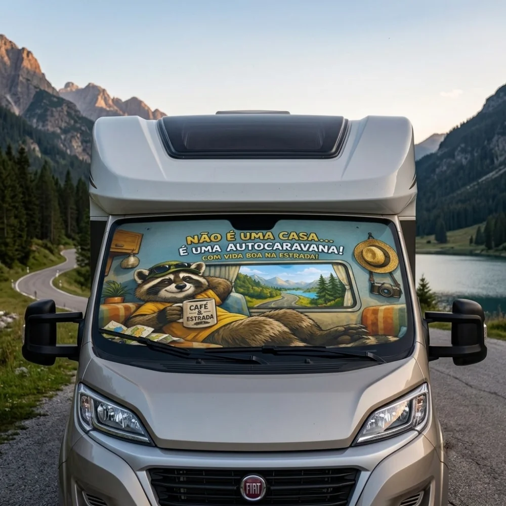 Pára-sol para Autocaravana Guaxinim "Não é Uma Casa" – Proteção Térmica L/XL