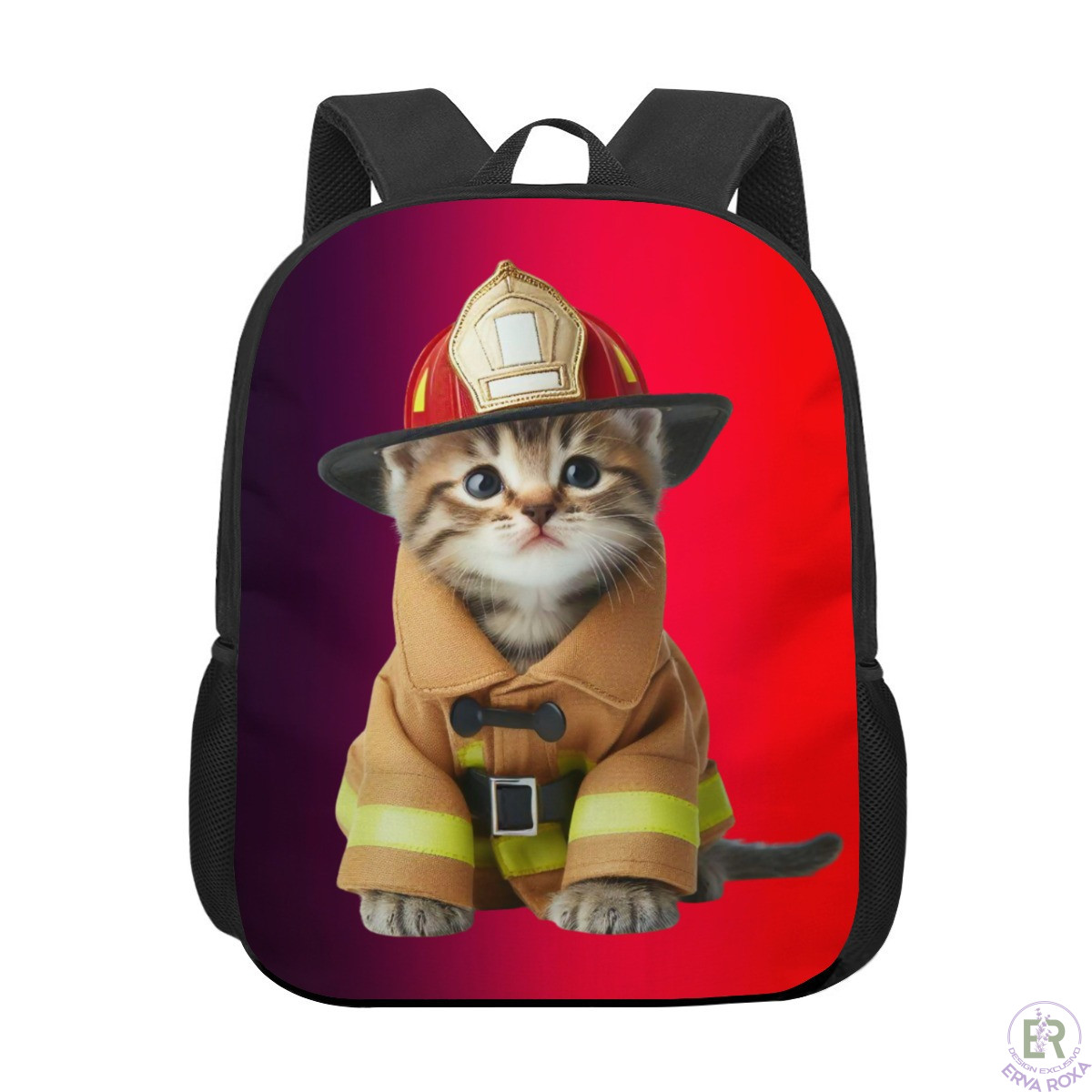 Mochila Escolar Infantil Gatinho Bombeiro